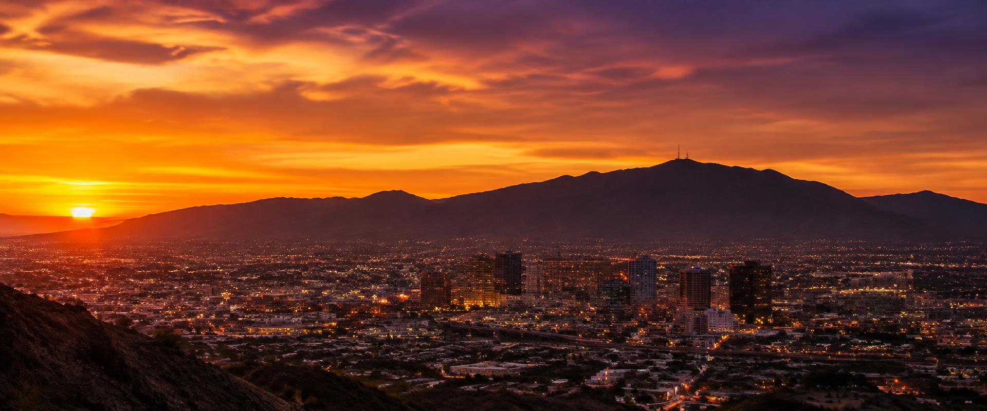 El Paso mountains at sunset